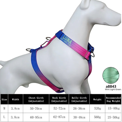 Custom Dog Harness Personalized Name Phone Gradient Knitted No Pull Adjustable Pet Vest for Small Large Dogs