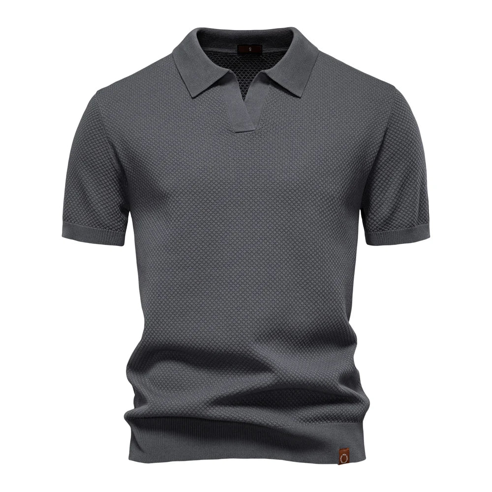 Men's Breathable Polo Shirt - Lightweight Stretch Short Sleeve Polo for Summer Casual Wear