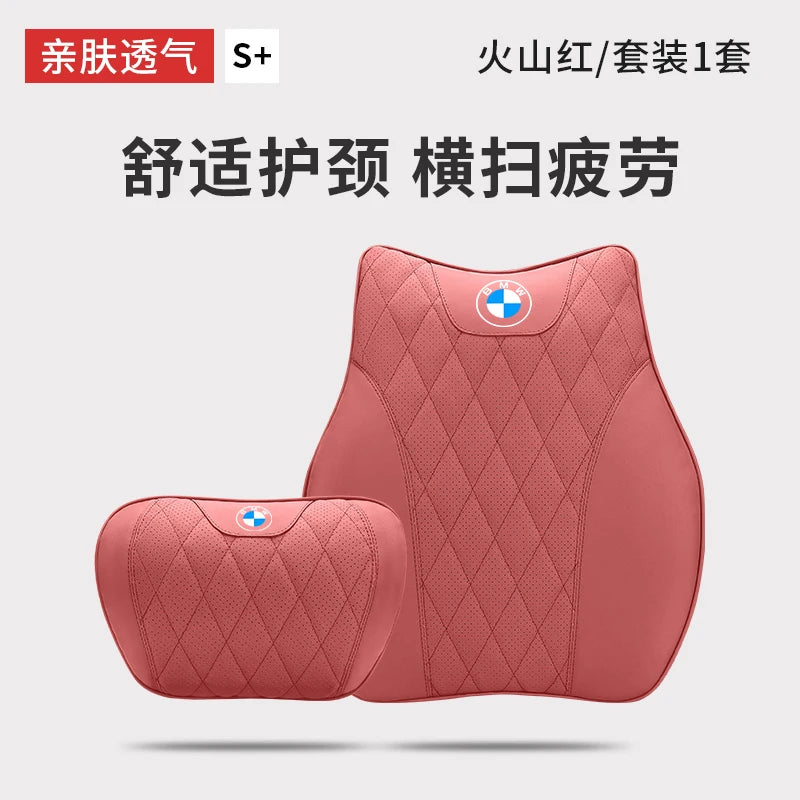 BMW Car Neck Pillow - Memory Foam Headrest Cushion | Waist Support Pillow