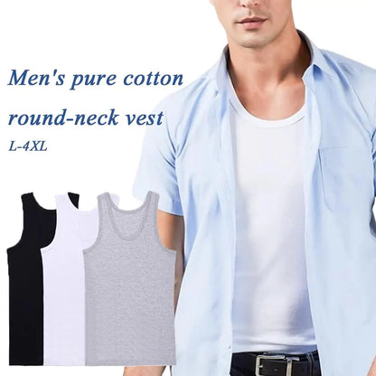 100% Pure Cotton White Grey Black Men Tank Tops Summer Plus Size Singlets Fitness Men Vest Casual Bodybuilding Vest T-shirt