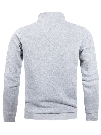 Autumn Men's Zipper Pullover Turtlenecks Warm Sweaters Solid Color Long Sleeved Fashion Male Casual Daily Sweatshirt Top