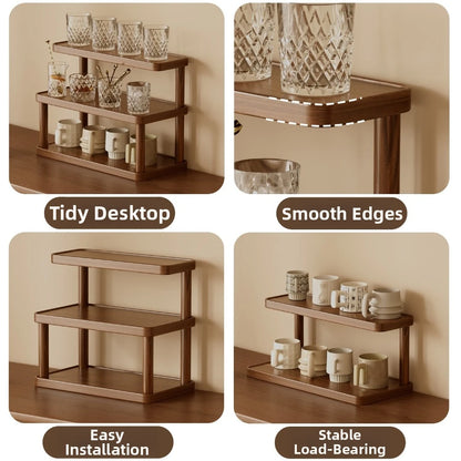 New Thickened Cup Storage Rack Multilayer Retro Style Teacups Holder Space Saving Sturdy Coffee Mug Stand Office Kitchen