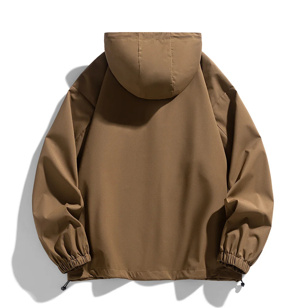 Windproof Waterproof Jacket - Plus Size Workwear Coat With Breathable Zipper Closure