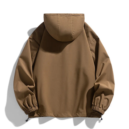 Windproof Waterproof Jacket - Plus Size Workwear Coat With Breathable Zipper Closure