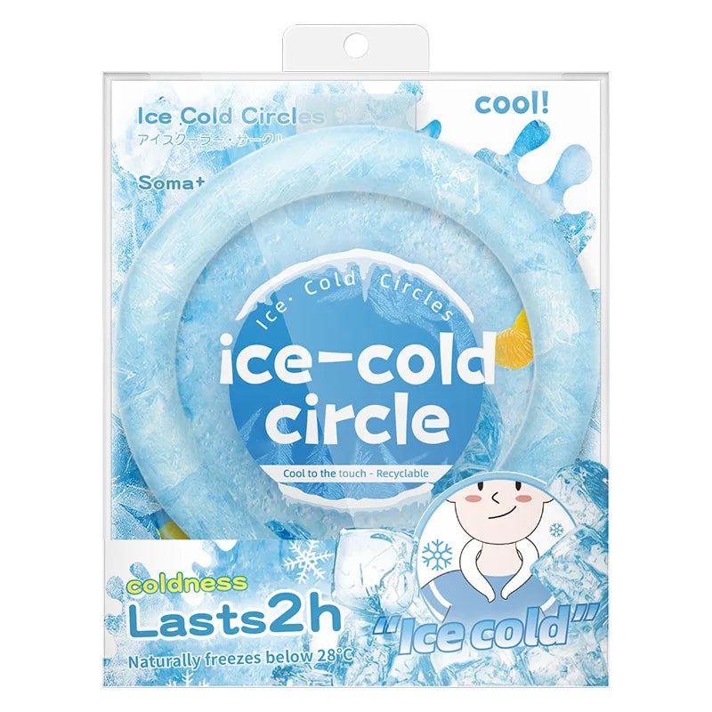 Neck Cooling Tube Wraps Ice Ring Neck Cooler Personal Ice Pack Wrap for Hot Weather Gel Reusable Wearable Gel Coolin
