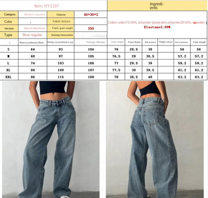 Y2K Baggy Jeans for Women Trendy Low Rise Casual Straight Leg Boyfriend Jeans Denim Pants with Pocket Streetwear