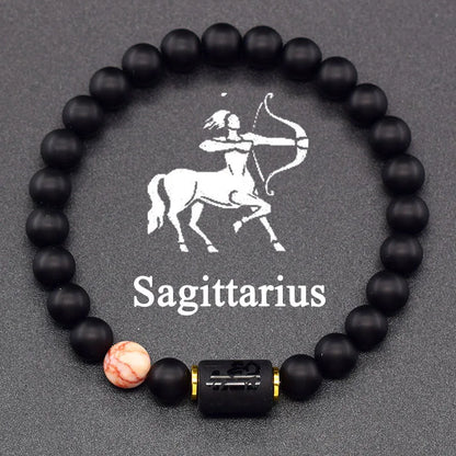 12 Zodiac Constellation Signs Bracelets for Men Women Real Natural Tiger Eye Stone Bead Bracelet Leo Taurus Charm Couple Jewelry