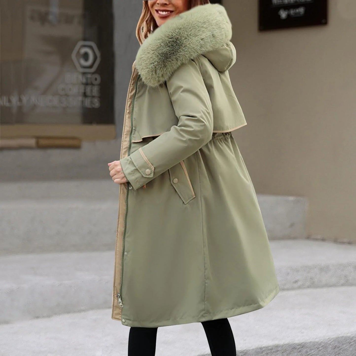 Korean Style Cotton Jacket – Women Winter Coat | Mid Length Zipper Closure Jacket