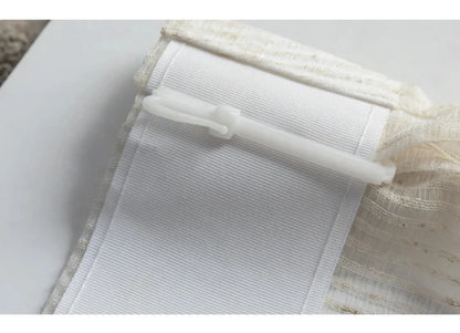 Beige Curtain Semi Light Blocking | Thin Soft Screens Pleated Window Curtain
