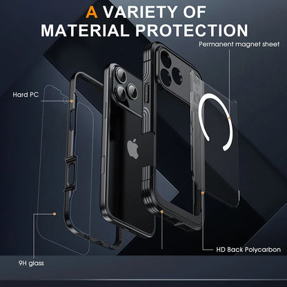 For MagSafe Wireless Charging 360° Fully Protected Double-sided Transparent Magnetic Case For iPhone 17 Pro Max&Air Back Cover