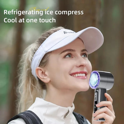 Portable Handheld Turbo Fan 100 Wind Speeds Adjustable Mini Personal Fan Battery Operated Electric Eyelash Fan