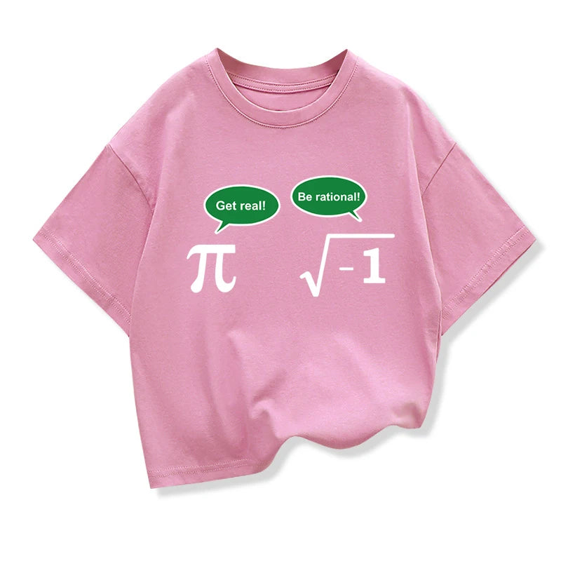Baby Boys T-shirt High Quality Cotton Funny Math Design Printed Loose in Summer Casual O-neck T-shirt for Kids Tees Girls Tops