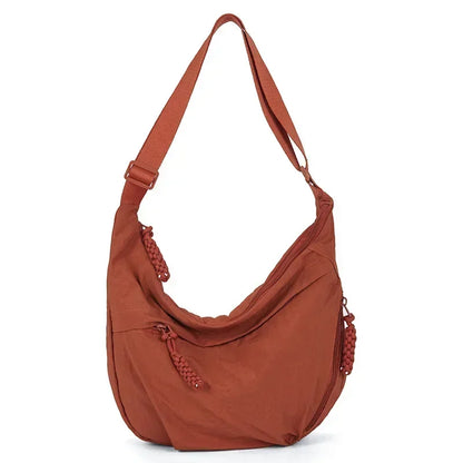 Women Shoulder Bag – Soft Cloth Crossbody Handbag With Zipper Closure, Versatile Everyday Use