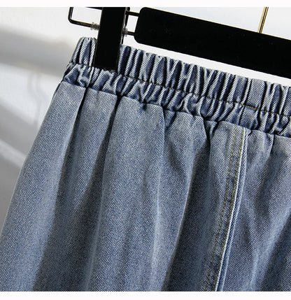 2026 Wide Leg Pants Women's Spring Autumn Retro Waed Denim Workwear Trousers High Waist Casual Versatile Plus Size Pants