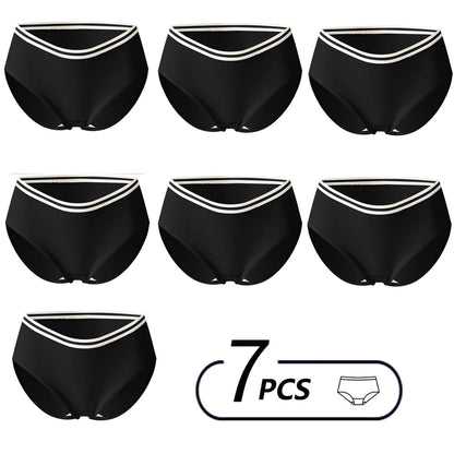 7PCS/Set Cotton Women Panties Breathable Underwear Week Pants Girls Briefs Solid Panty Underpants Sexy Low Waist Female Lingerie
