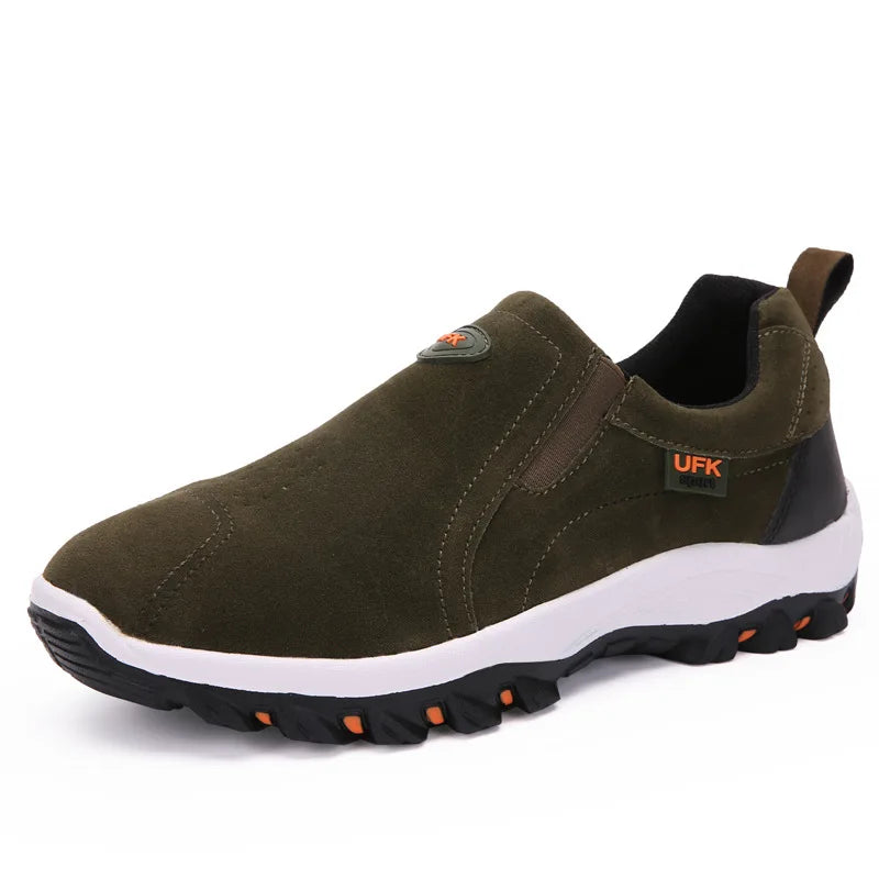 New Casual Shoes Men Sneakers Outdoor Walking Shoes Loafers Autumn Slip On Suede Leather Male Footwear Plus Size 48 49 50 MSH004