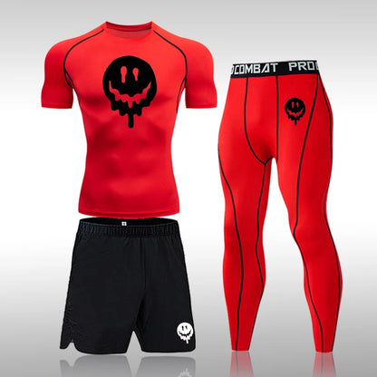Men's Compression Running Set | Long Sleeve Running Top & Athletic Compression Gear for Fitness