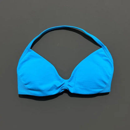 Impact Sports Bra - High Support Strappy Halter Bra With Removable Pads