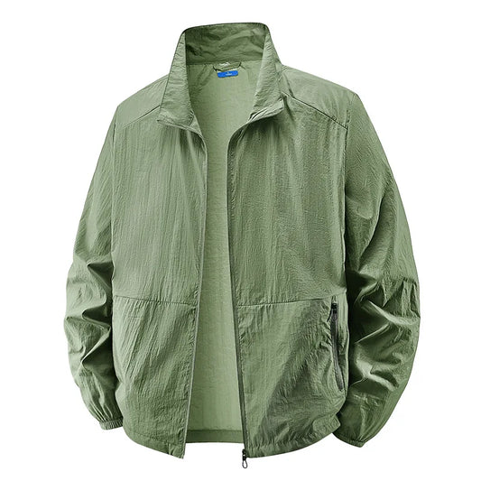 Men's Sun Protection Jacket Windbreaker Spring Summer Outdoor UV Jacket Loose Stand Collar Oversized Sunscreen Coat Fishing