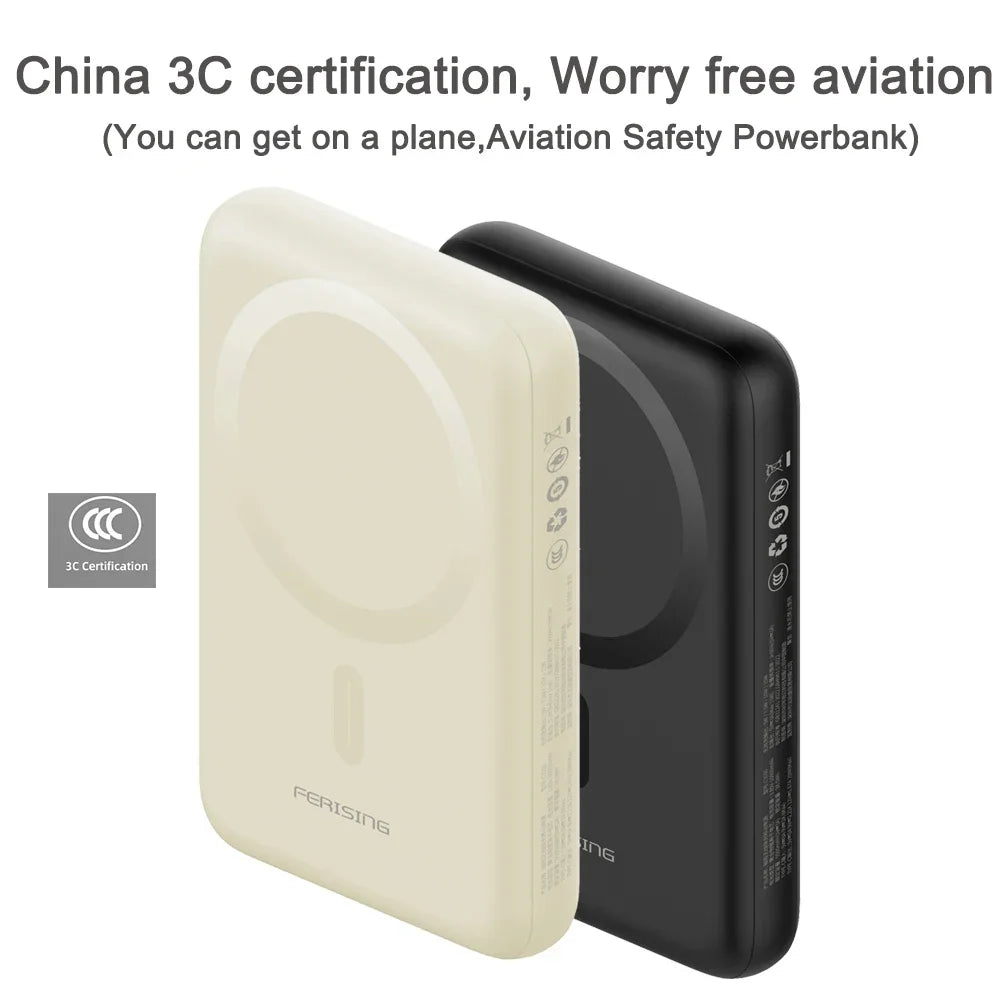 【CCC 3C Certified】10000mAh Magnetic Wireless Power Bank PD20W Fast Charging for iPhone Samsung Xiaomi Type-C External Battery