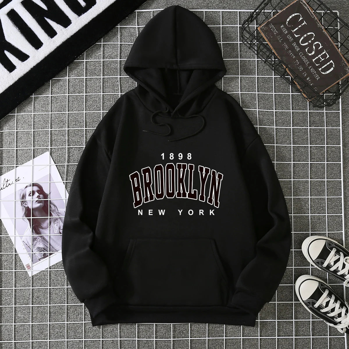 2025 Winter New Women's Hoodie High Street Unisex style Double Pockets Sweatshirts Outerwear Plus-Size Women's Clothing CYXX227