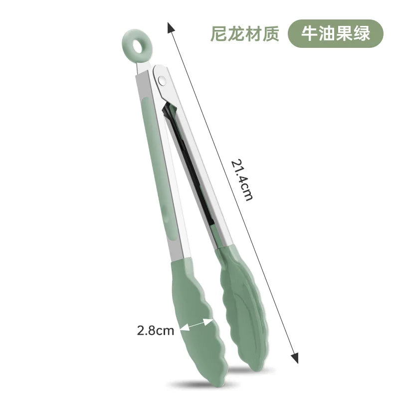 Silicone Kitchen Tongs – Non-Slip Stainless Steel Cooking & BBQ Clamp