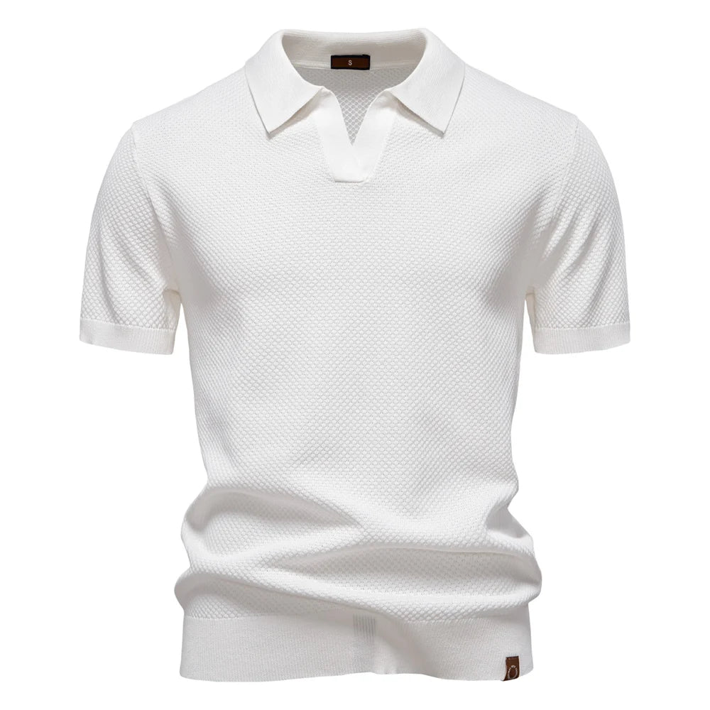 Men's Breathable Polo Shirt - Lightweight Stretch Short Sleeve Polo for Summer Casual Wear