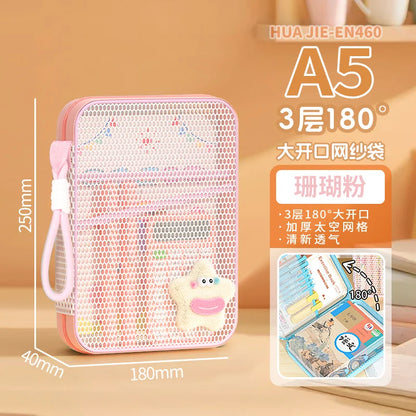 Zipper Document Bag | Portable File Bag with Multi-Layer Compartments, Large Capacity Organizer