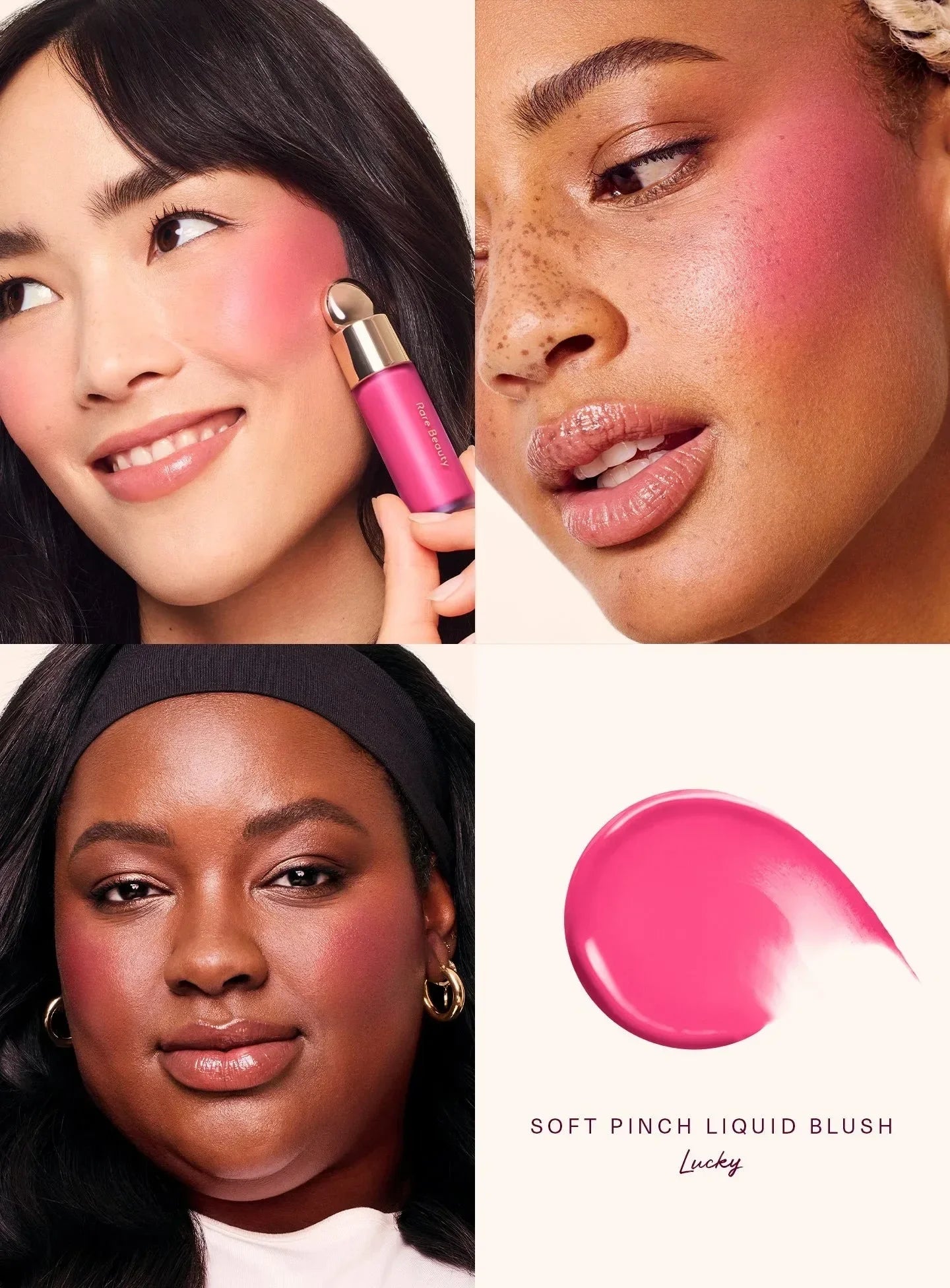 Rare Beauty Happy Joy Lucky Love Liquid Blush Silky and Glide On Smooth Long Lasting Plump Seamless Dewy Women Cosmetic Makeup