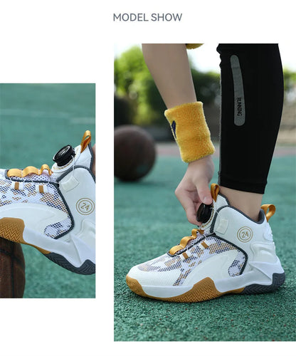 Kids Basketball Shoes - Boys Sneakers Non Slip Outdoor Sport Trainer Shoes