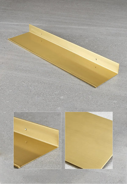 Modern Brushed Gold Bathroom Shelf - 30-50cm Wall Storage Rack