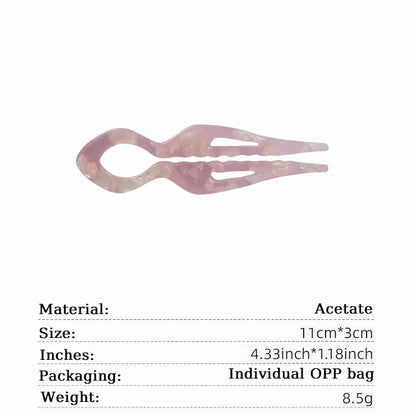 Lazy Bun Hair Pin Fish Tail Twist Hairpin French Acrylic U Shaped Hair Stick Girl Hair Sticks Accessories FZAN04