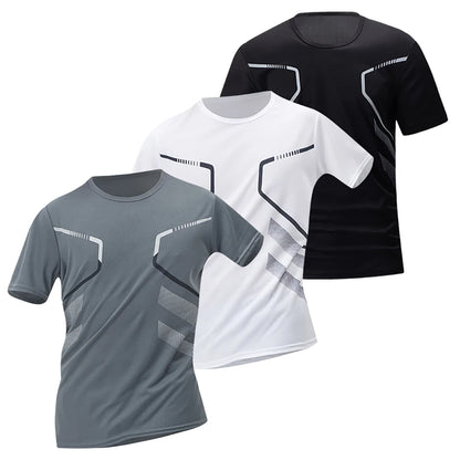 Men's Sports Fitness Top – Quick Drying Printed Tee | Plus Size Casual Shirt