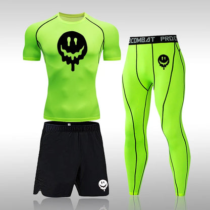 Men's Compression Running Set | Long Sleeve Running Top & Athletic Compression Gear for Fitness