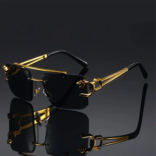 Retro Rimless Sunglasses - Unisex Square UV400 Protection Stainless Steel Frame Eyewear