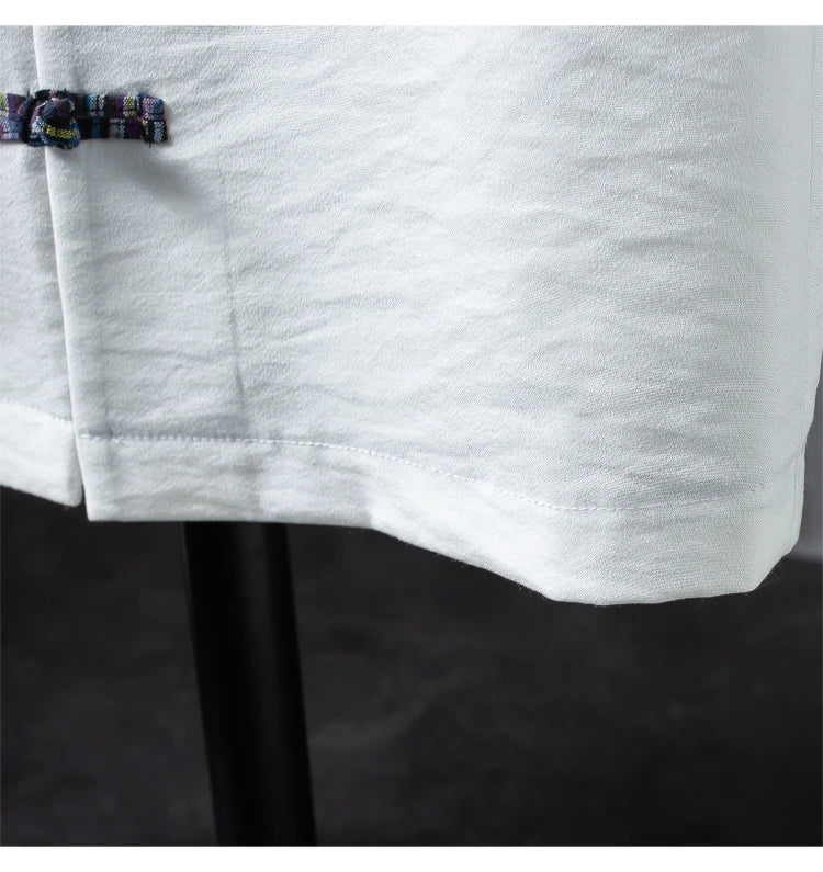 Shirts + Pants summer 100% Cotton linen shorts sleeve Men's Casual Sets Male Fashion trousers and shirts men full size M-5XL