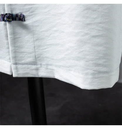 Shirts + Pants summer 100% Cotton linen shorts sleeve Men's Casual Sets Male Fashion trousers and shirts men full size M-5XL