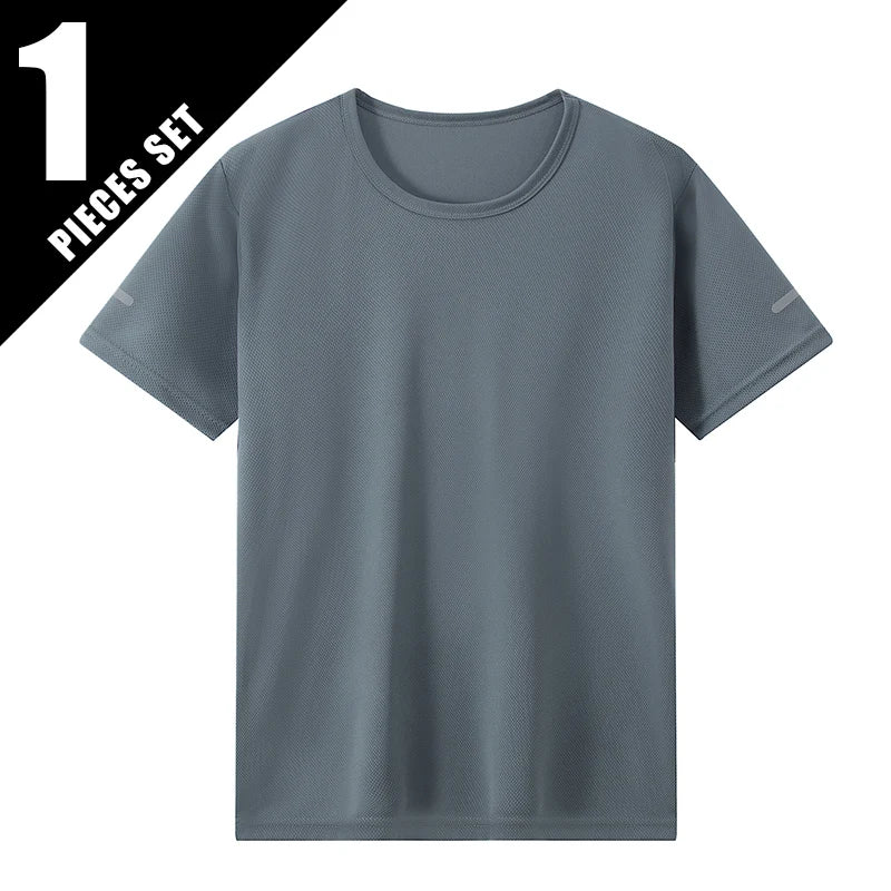 1/4piece Spring/Summer Youth Plus Size 13-16 Years Old Quick Drying Sports Short Sleeved T-shirt Versatile Top For Boys And Girl