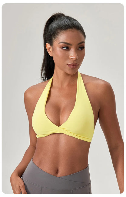 Impact Sport Bra Women High Support Push-Up Halter Workout Tank Top – Custom Logo