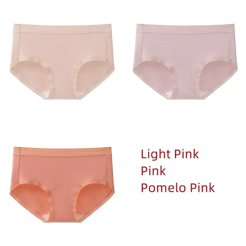 3Pcs Modal Women's Panties Lengthened Inner Crotch Female Briefs Underwear Underpants M-XXL 7A Level Antibacterial Sexy Soft Fit