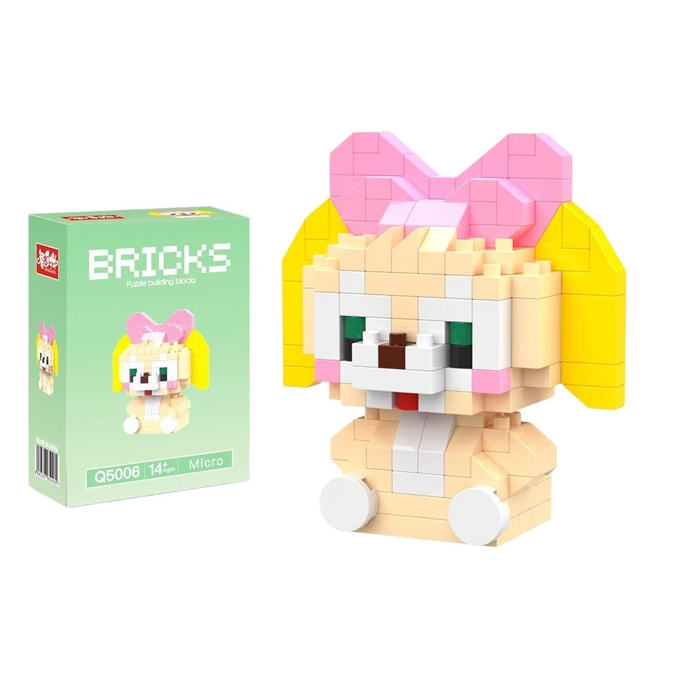 Disney 214 style Winnie LinaBell StellaLou Building Blocks Princess Cartoon Figrues Bricks Children's Assembly Toys Model Gift
