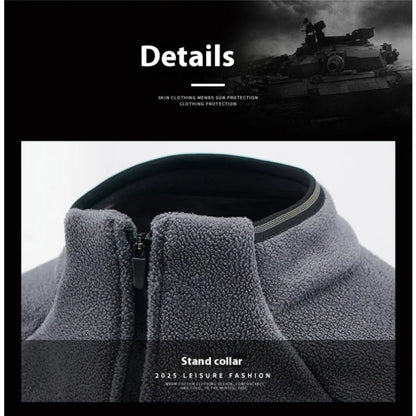 Autunm Winter Polar Fleece Sweatshirt for Men Thick Warm Stand Up Collar Half Zip Casual Base Layer Man Long Sleeve Sweater Man