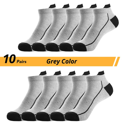 Mens Cotton Crew Socks - 10 Pairs Casual Business Breathable Size 38-45 - ZOOMNSTORE