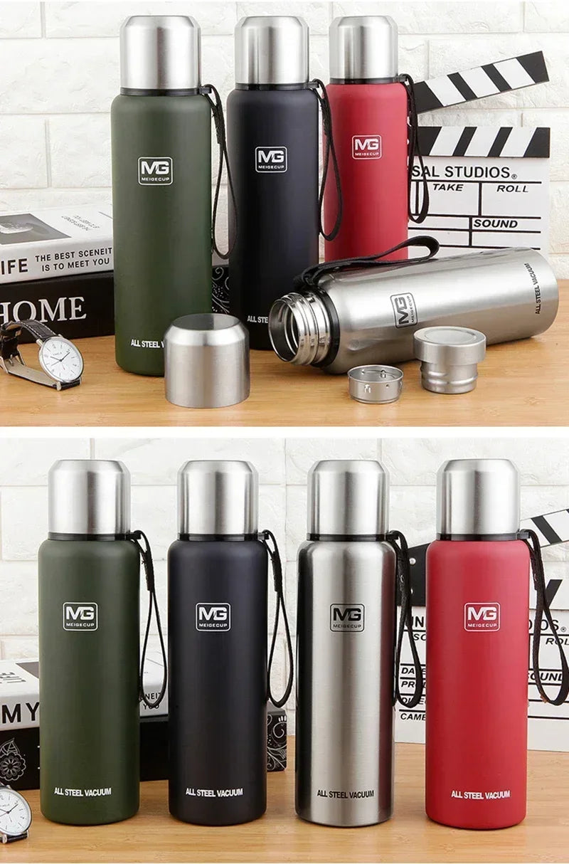 Portable Stainless Steel Thermos Large Capacity Vacuum Flask Insulated Tumbler with Rope Thermo Bottle 500/700/1000/1500ml