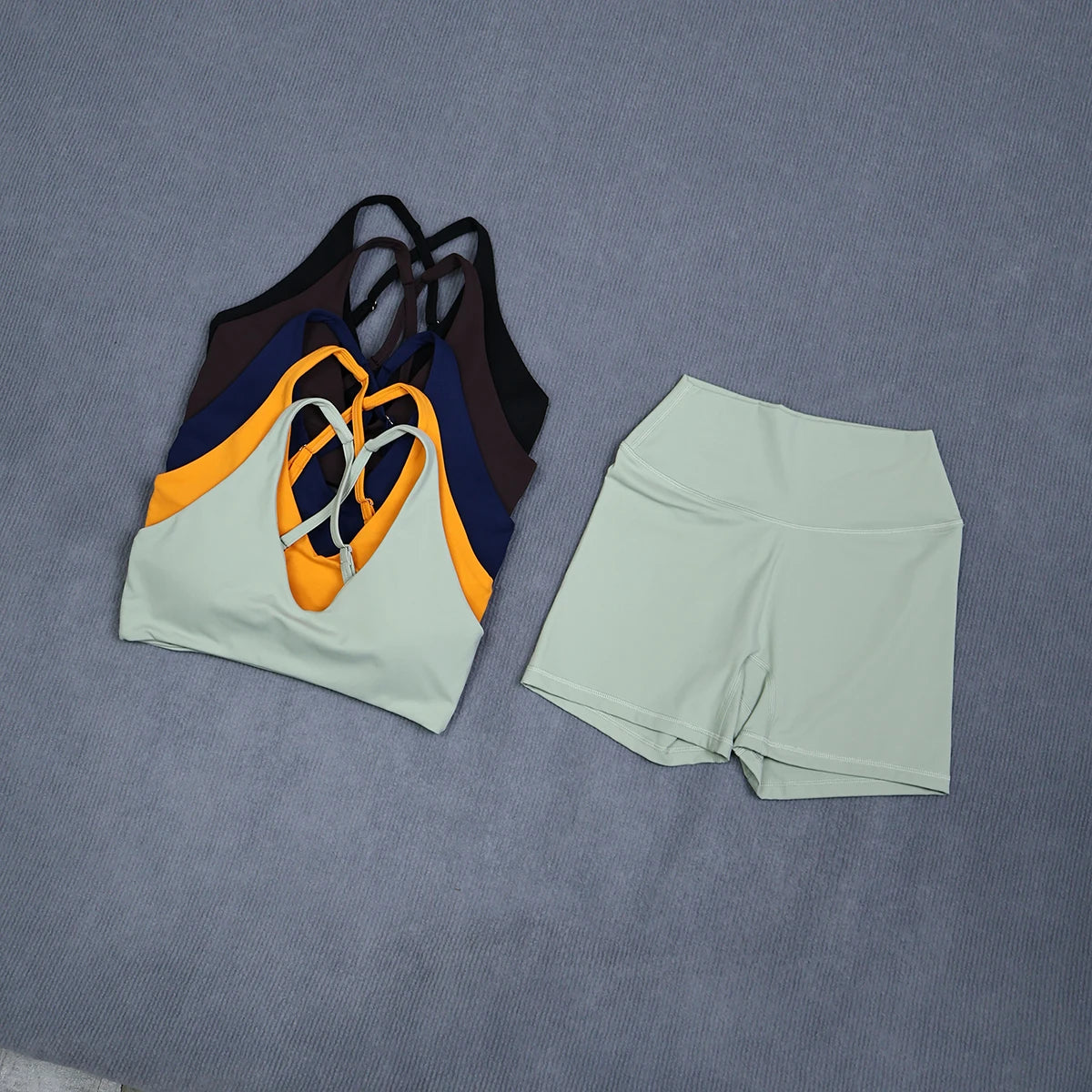 Ctenkevet Women's Summer 2Pcs Sleeveless Sports Set Woman Gym Yoga Outdoors Shockproof Vest Two-piece Running Suit Female