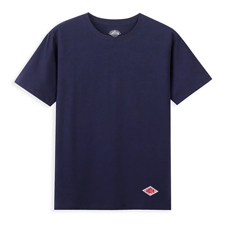 2025 Exported To Japan Orders Classic Embroidery Fashion Solid Simple Loose Short Sleeve Cotton Couple T-shirt Men/Women Top