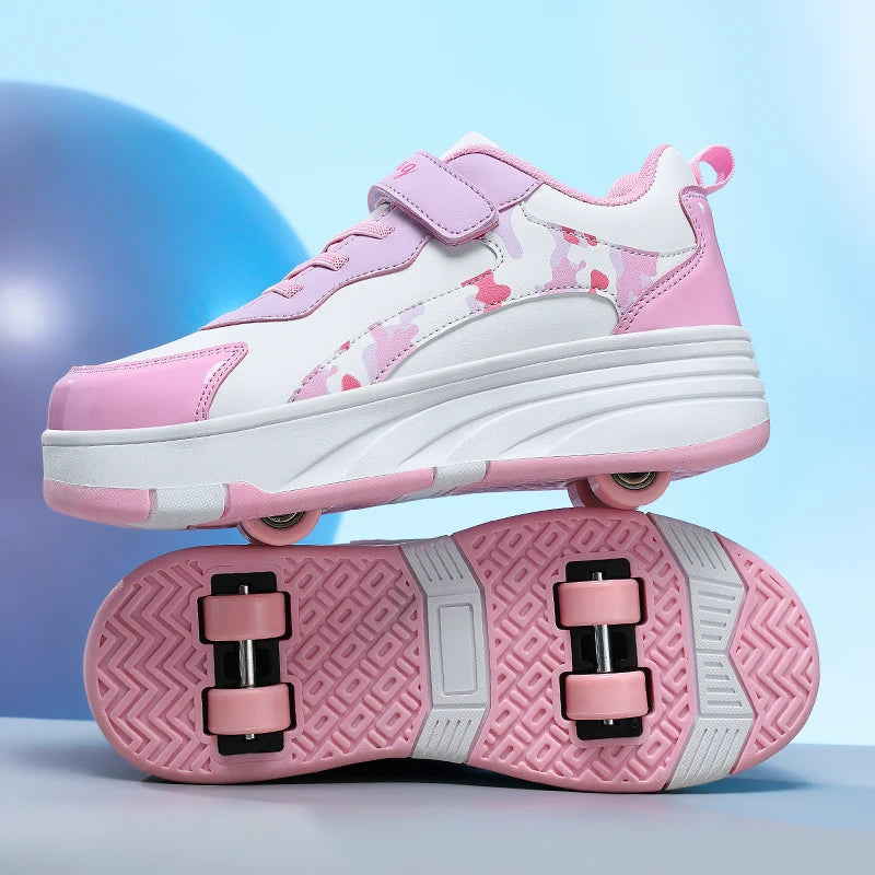 Children Roller Skates New Comfortable Four-Wheel Shoes Dual Purpose Unisex Fashion Sports Rollerblade Shoes for Kids