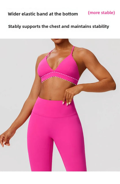 Tight Yoga Bra Women's Camisole Beautiful Back No Steel Ring Sports Bra Quick Drying Running Yoga Clothes Fitness Chest Pads
