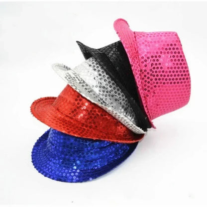 Stage Performance Sequined Hip-hop Hat Children's Day Dance Performance Jazz Hat Men And Women Festival Parties Sequined Top Hat