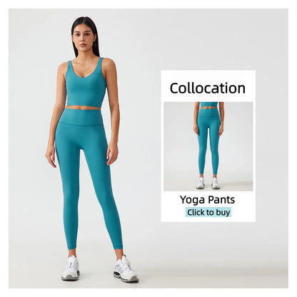 Sports Bra For Women - Breathable Yoga Crop Top With Fixed Chest Pad & U-Shaped Back